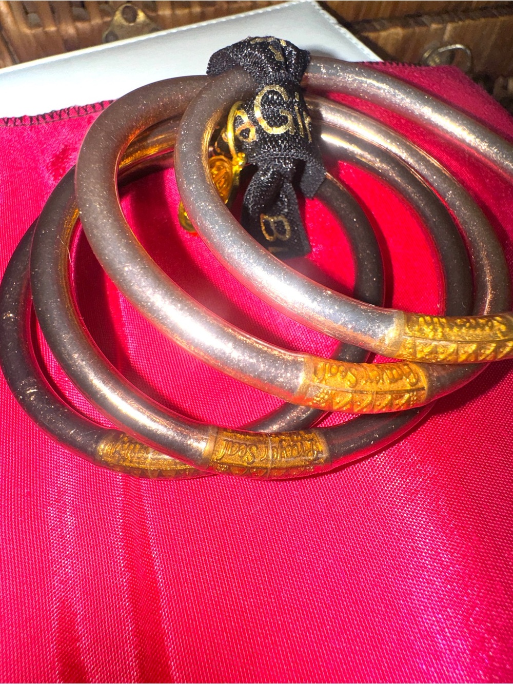 Budhagirl bangles Fawn~Rose Gold & Gold Stackable Bangle Set. size Medium. - Picture 2 of 11